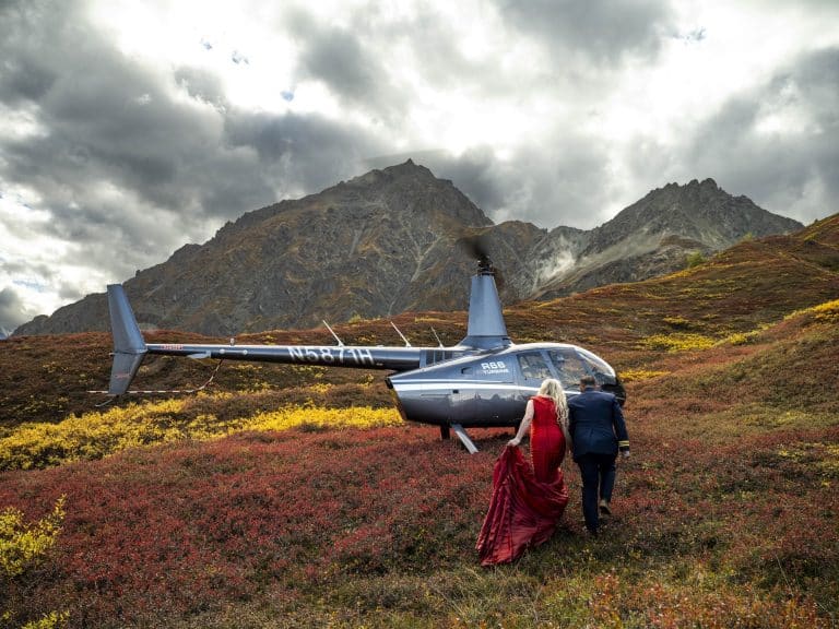 helicopter elopement with outbound heli adventures alaska