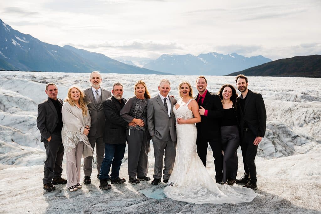 heli elopement group wedding