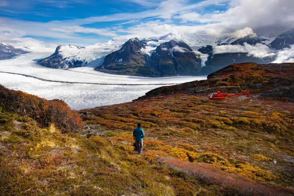 Outbound Heli Hiking Adventure During Fall in Southcentral Alaska